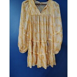 Free People Yellow Floral Mini Dress